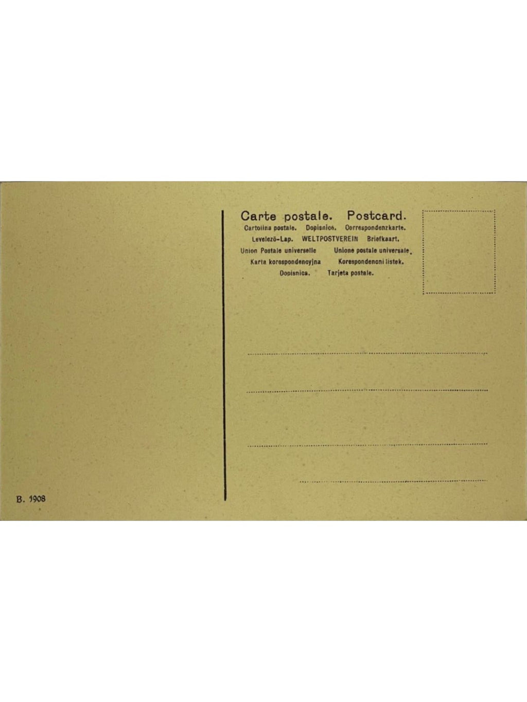 Verso de la carte postale