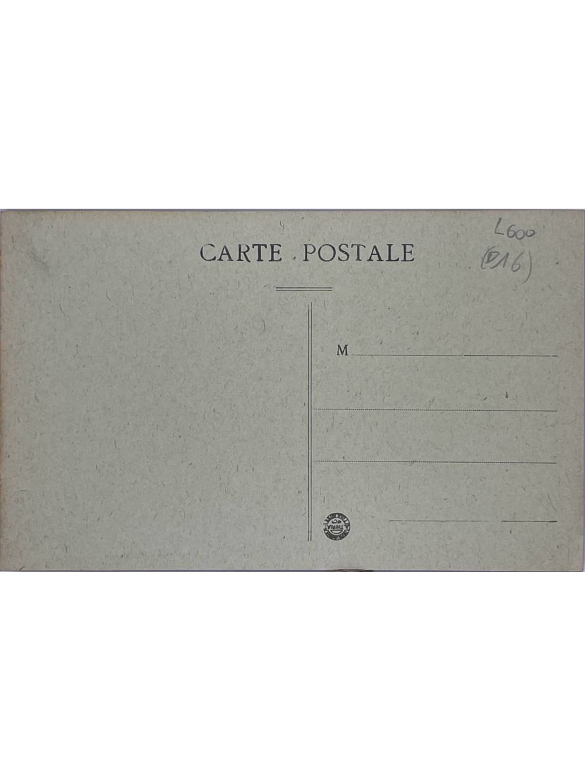 Verso de la carte postale