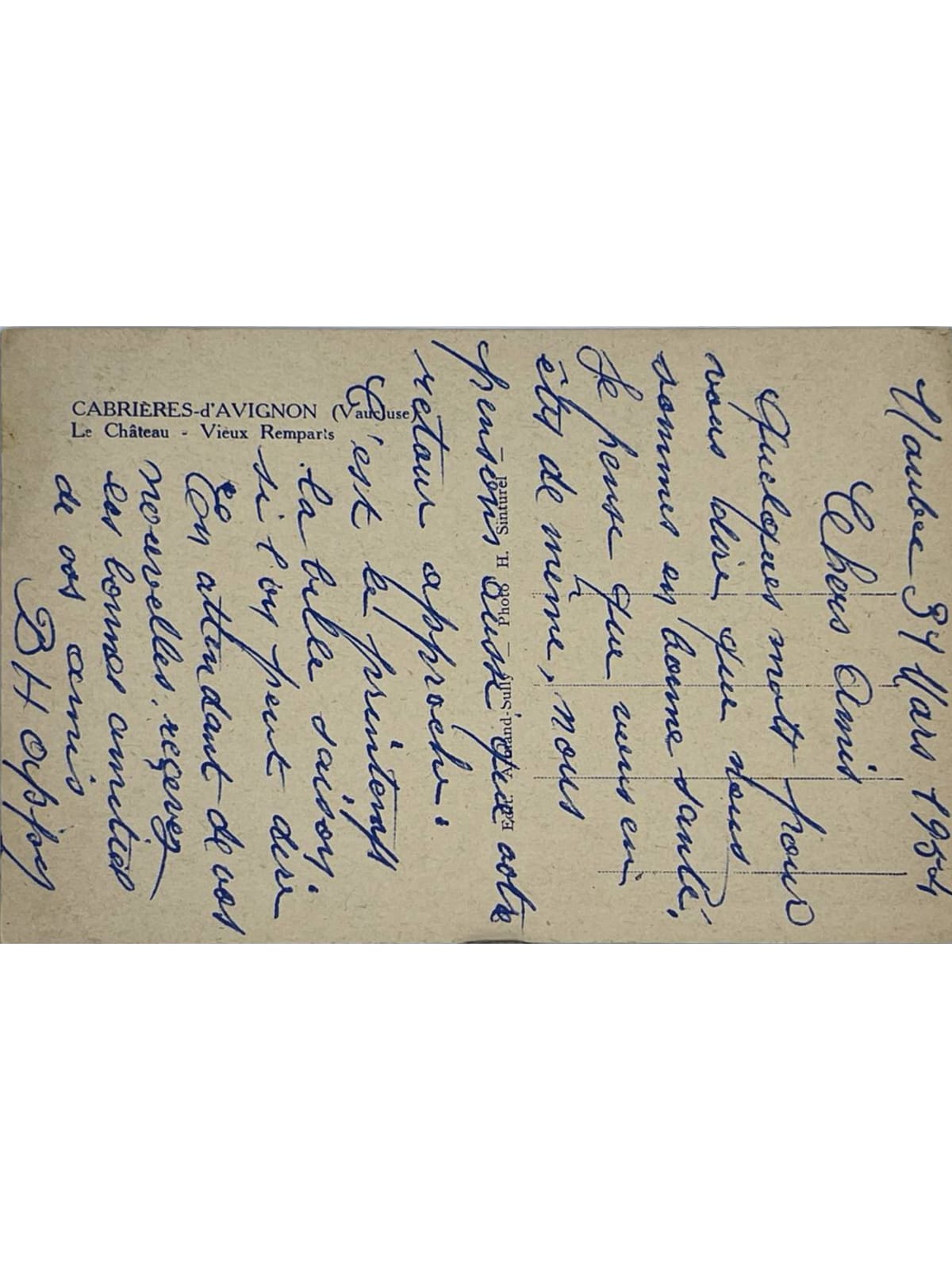 Verso de la carte postale