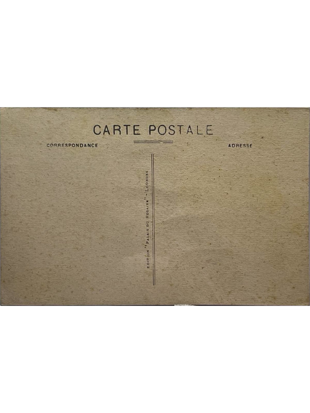 Verso de la carte postale