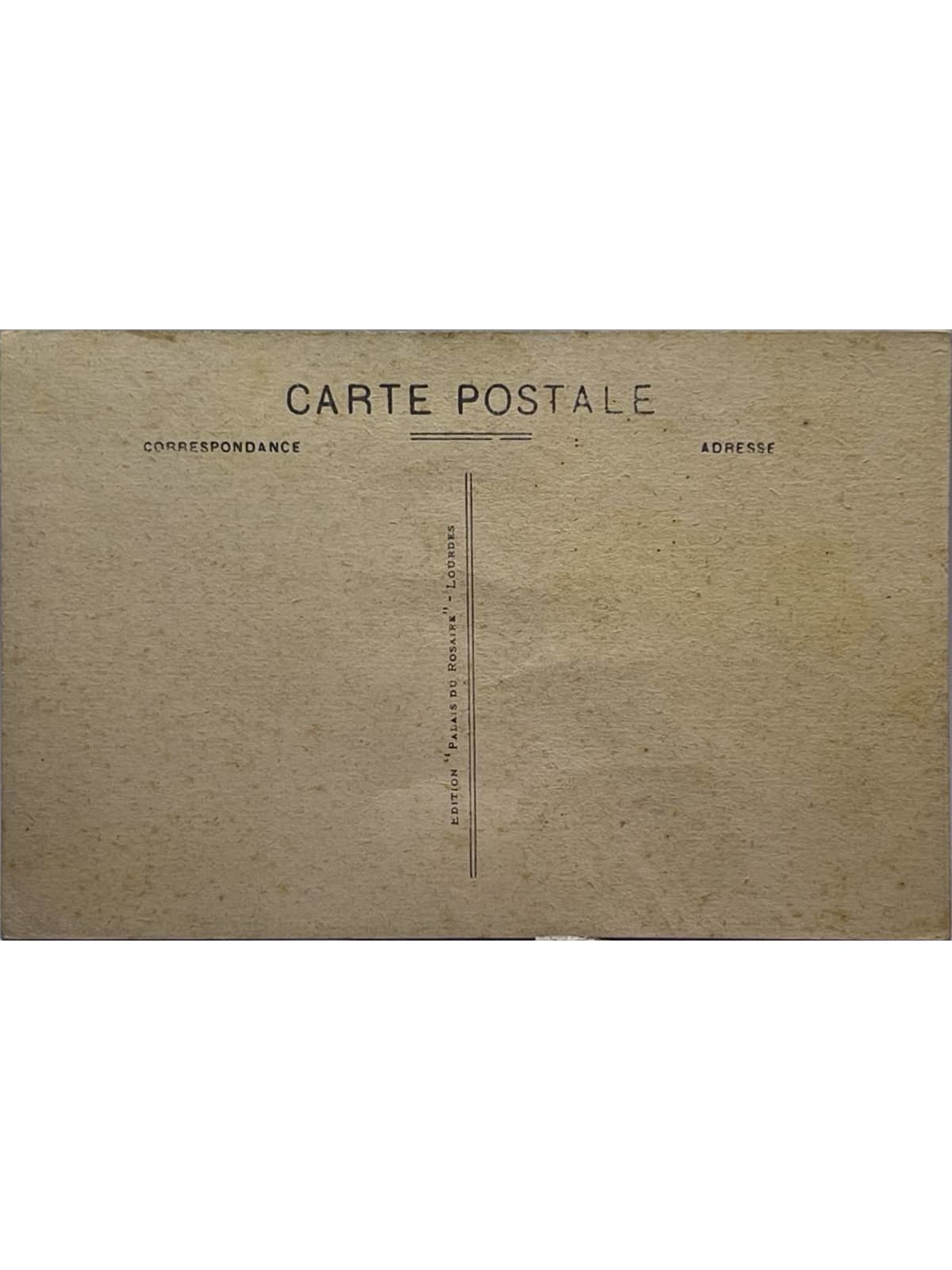 Verso de la carte postale