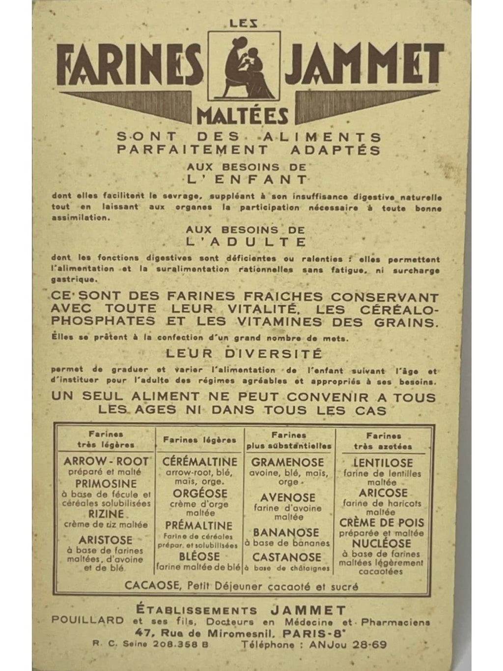 Verso de la carte postale