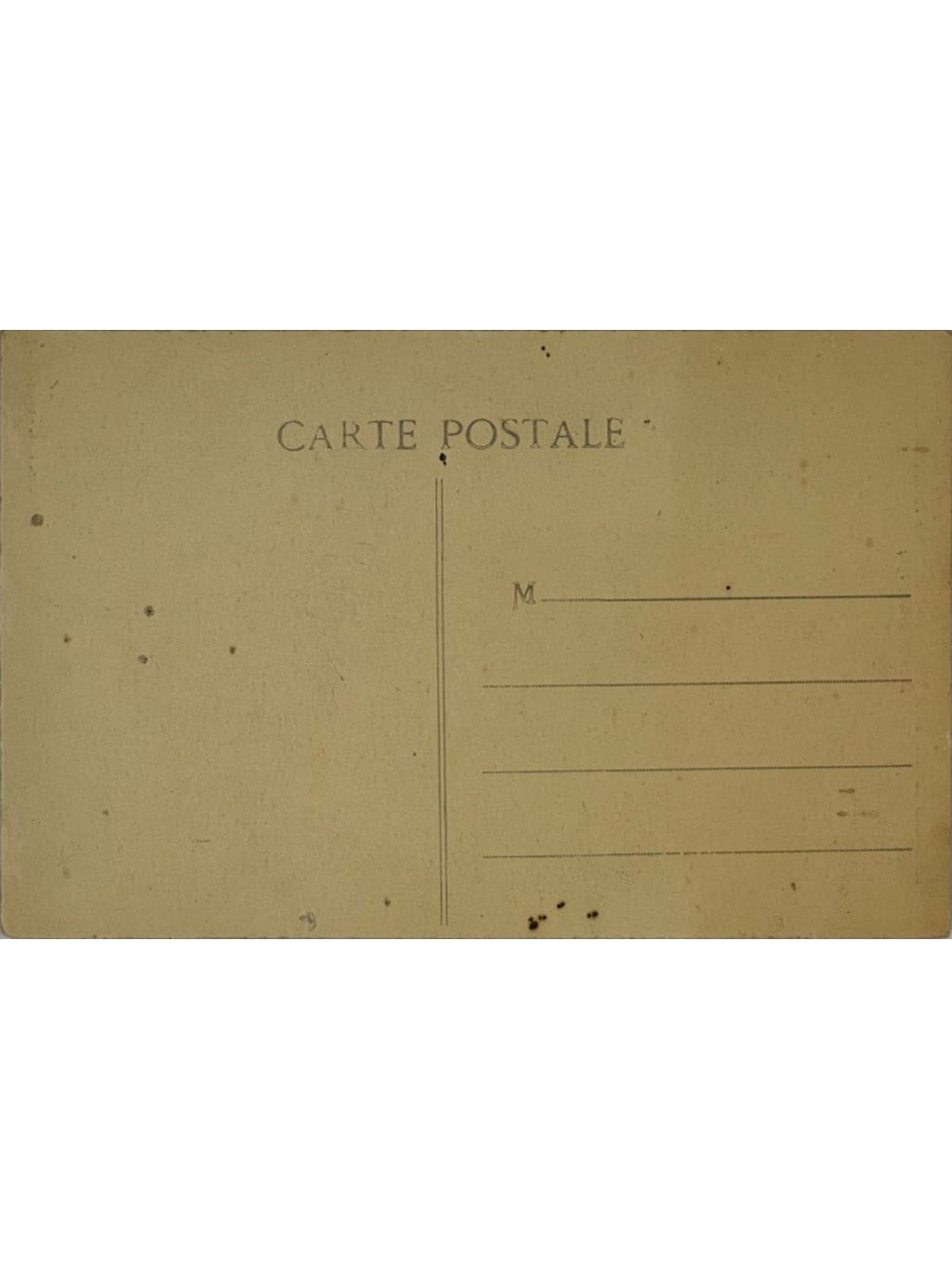 Verso de la carte postale