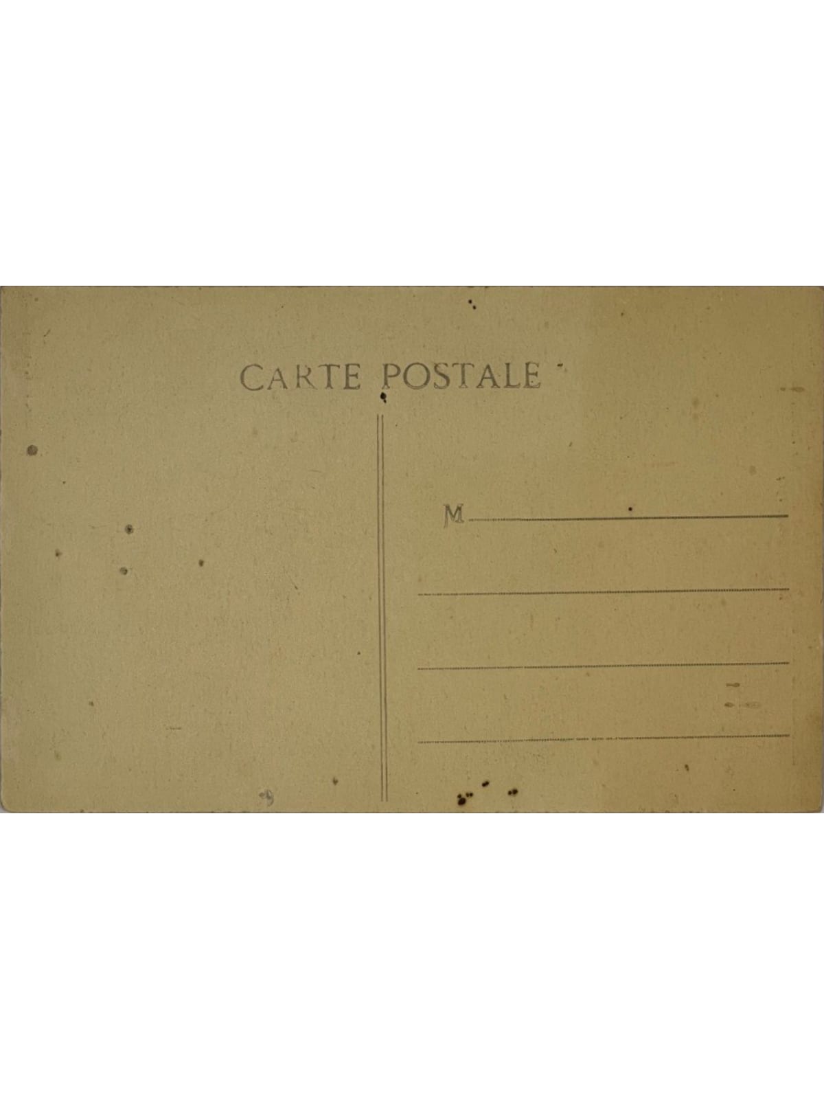 Verso de la carte postale