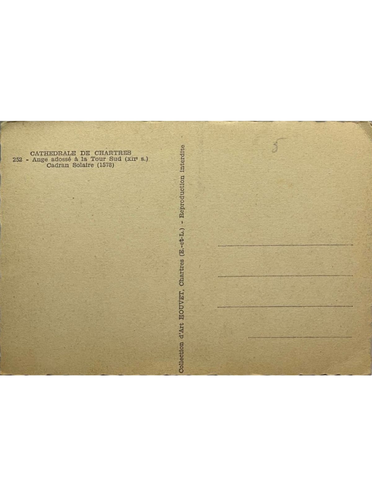 Verso de la carte postale