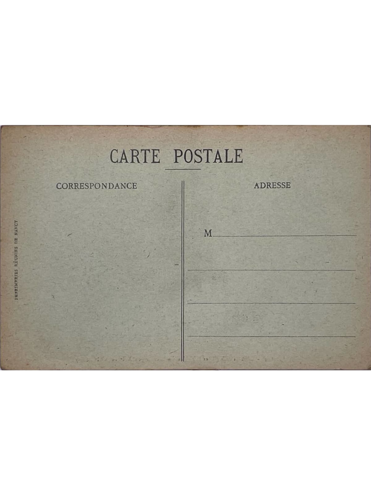 Verso de la carte postale