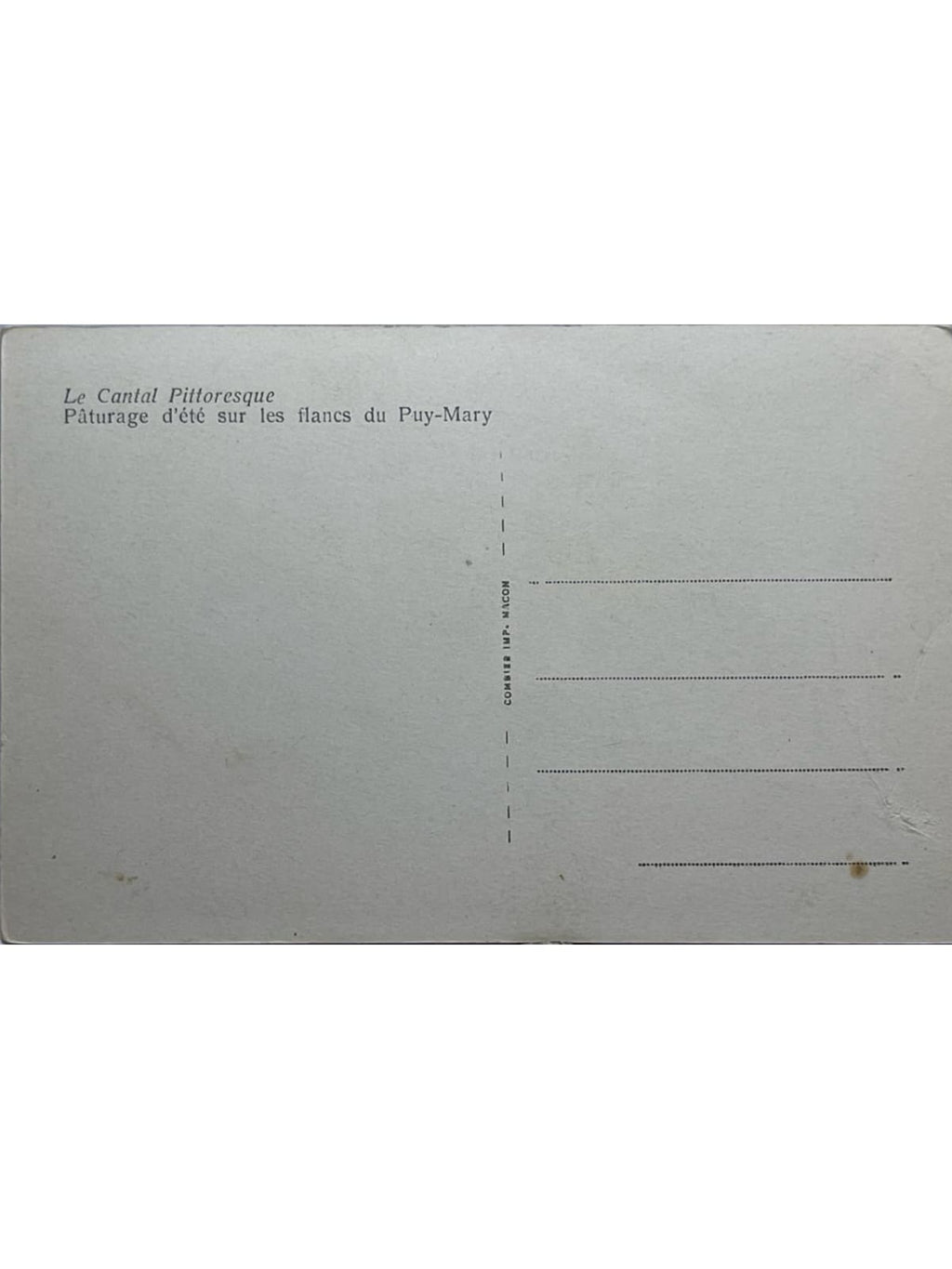 Verso de la carte postale