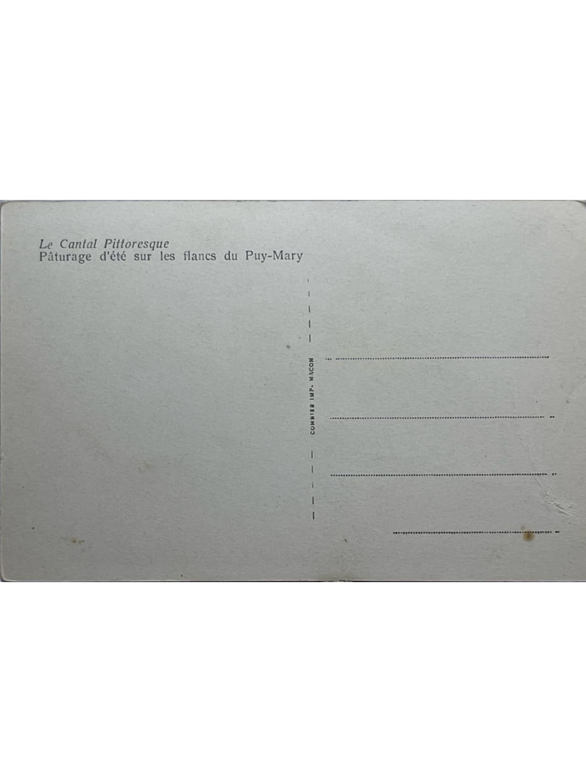 Verso de la carte postale
