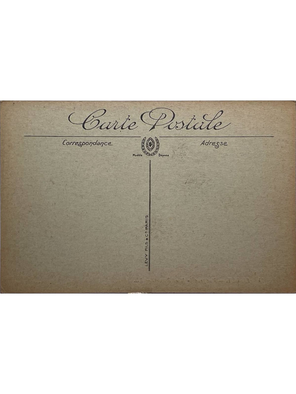 Verso de la carte postale