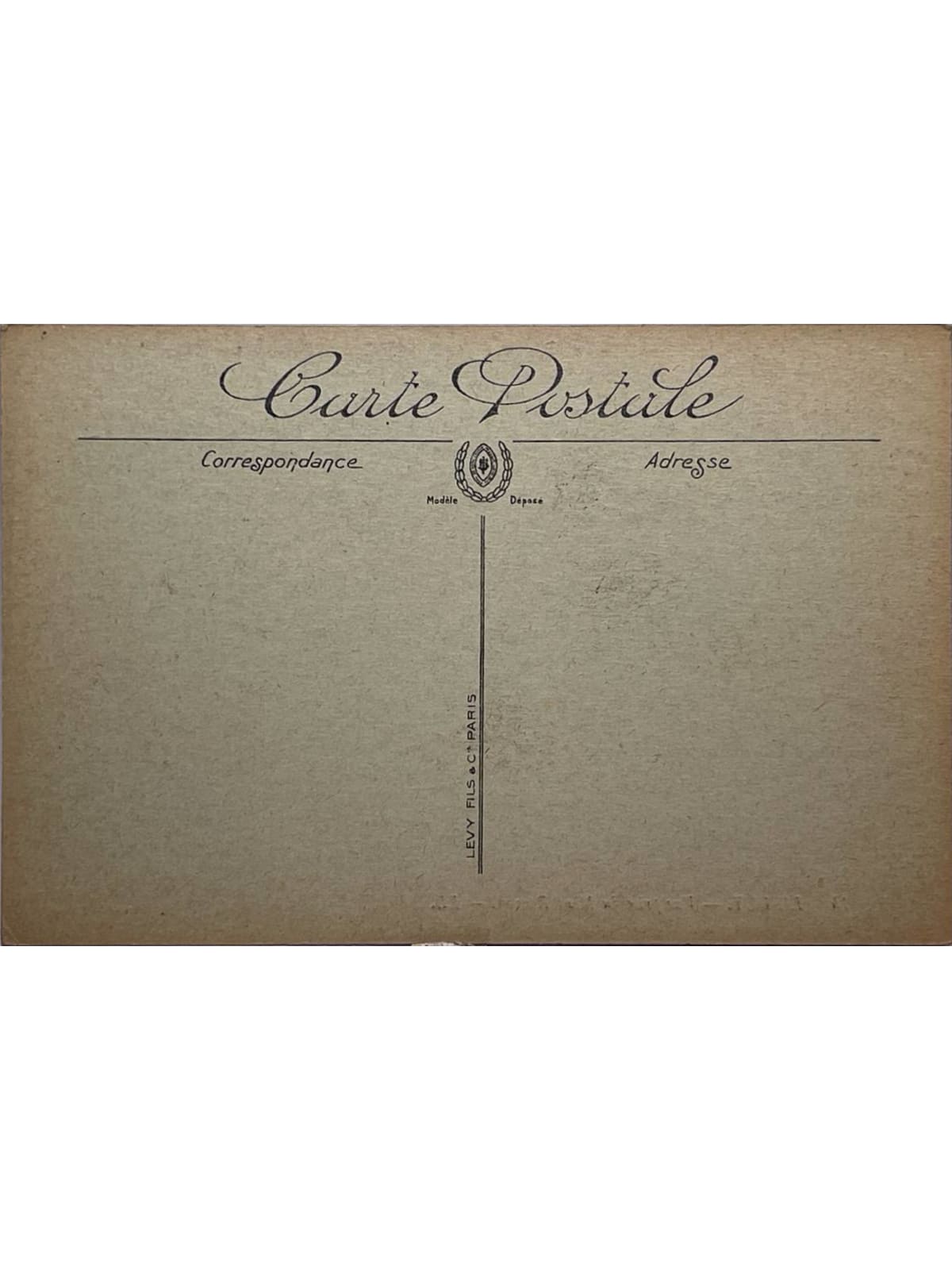 Verso de la carte postale