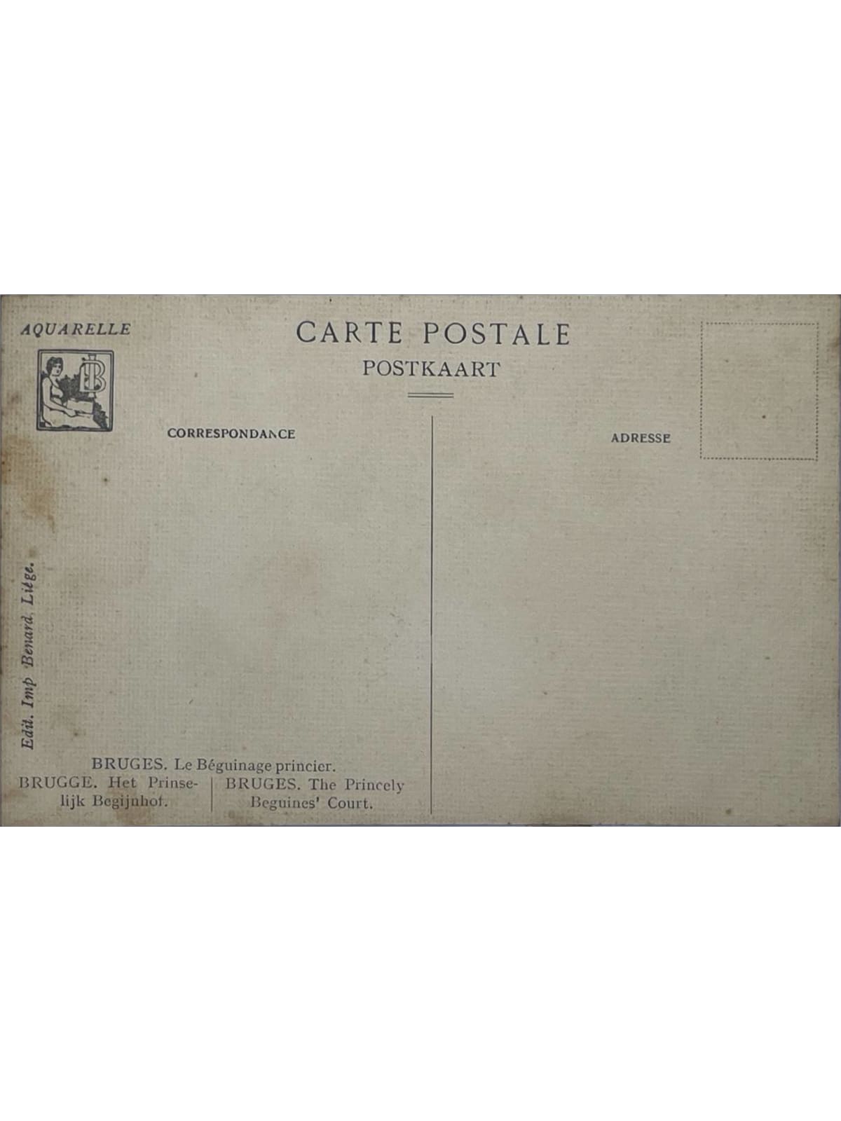 Verso de la carte postale