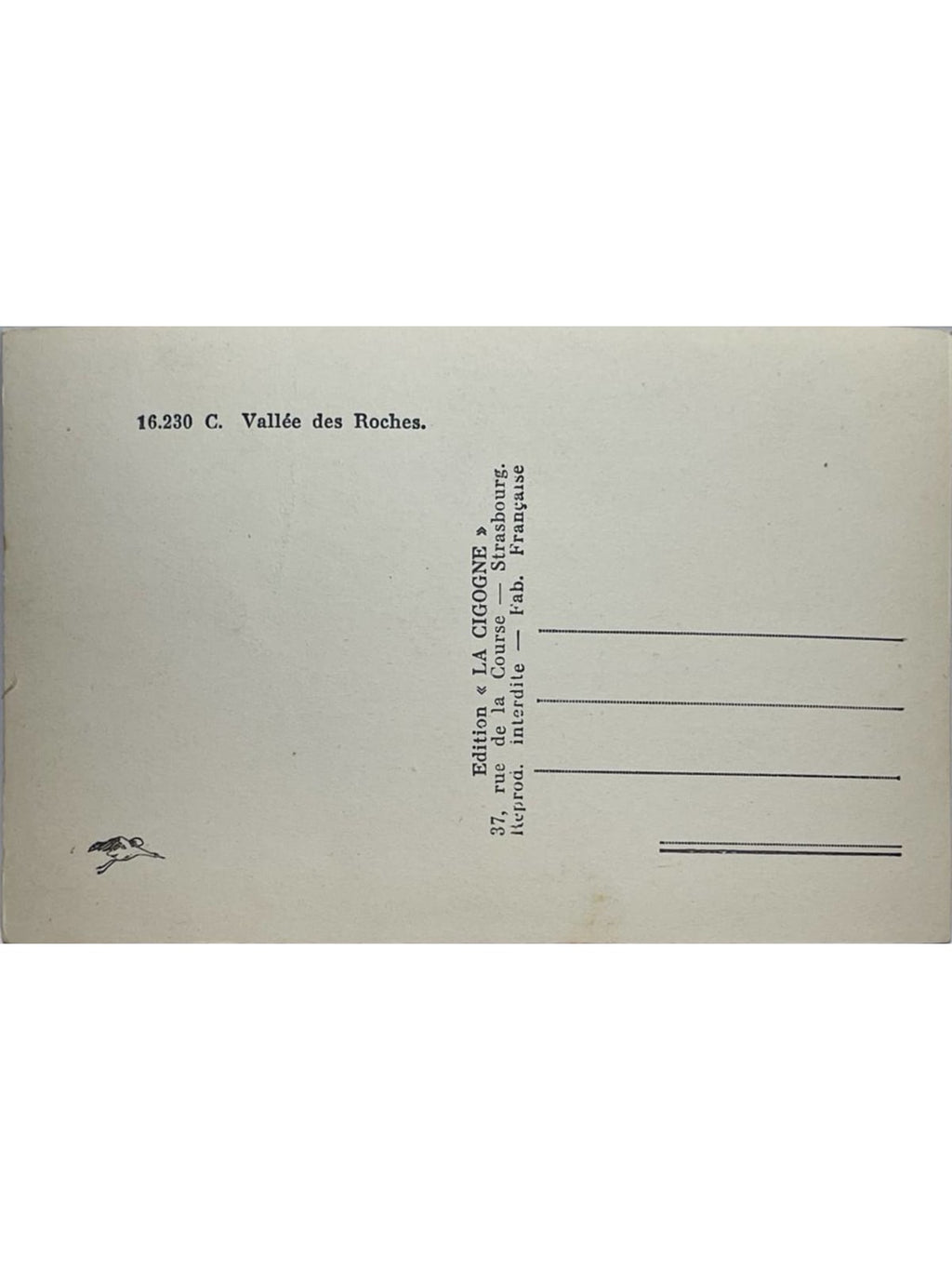 Verso de la carte postale