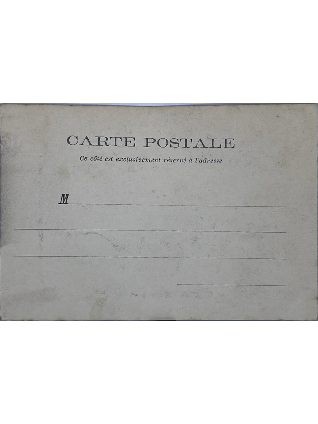 Verso de la carte postale
