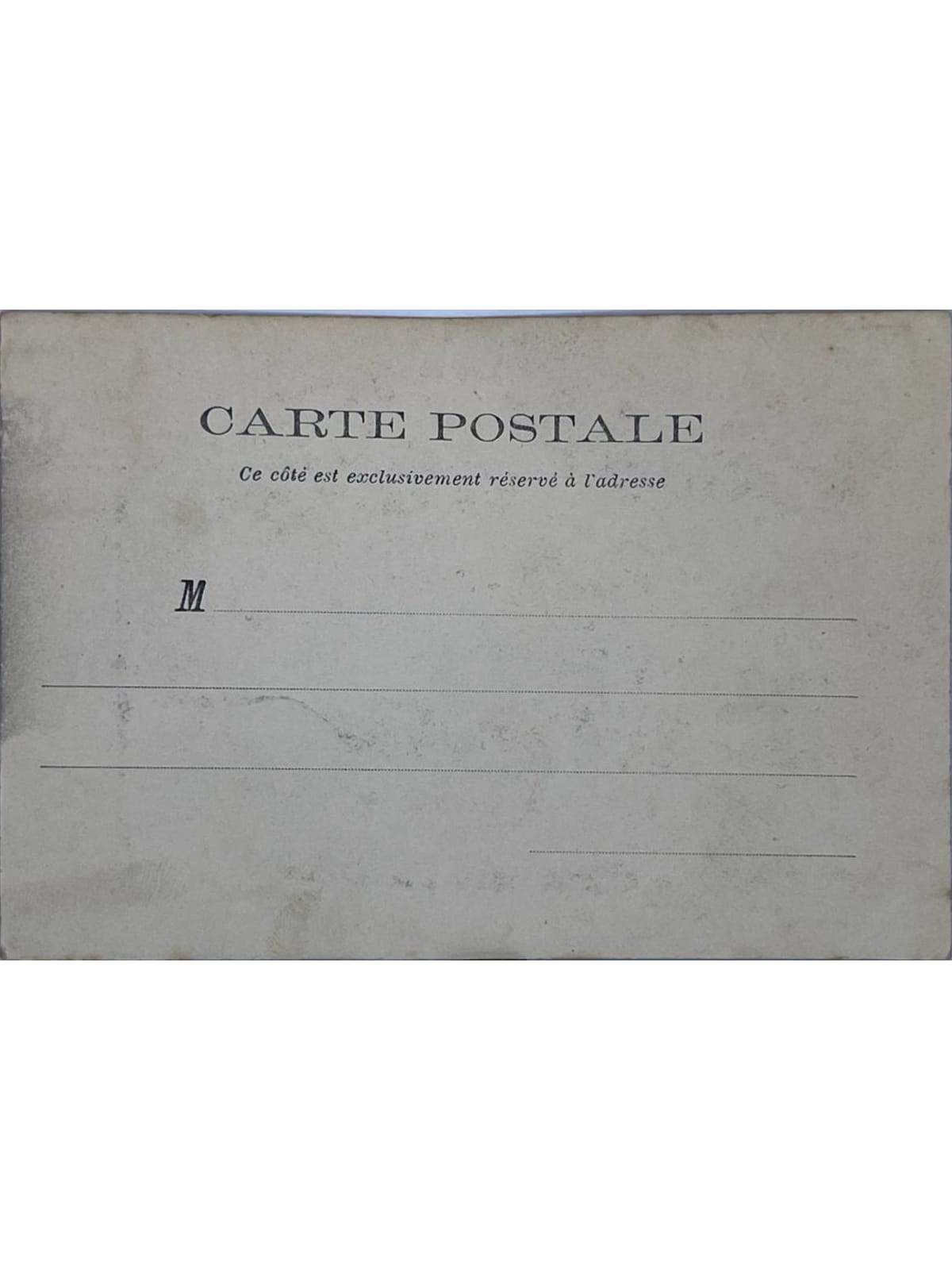 Verso de la carte postale