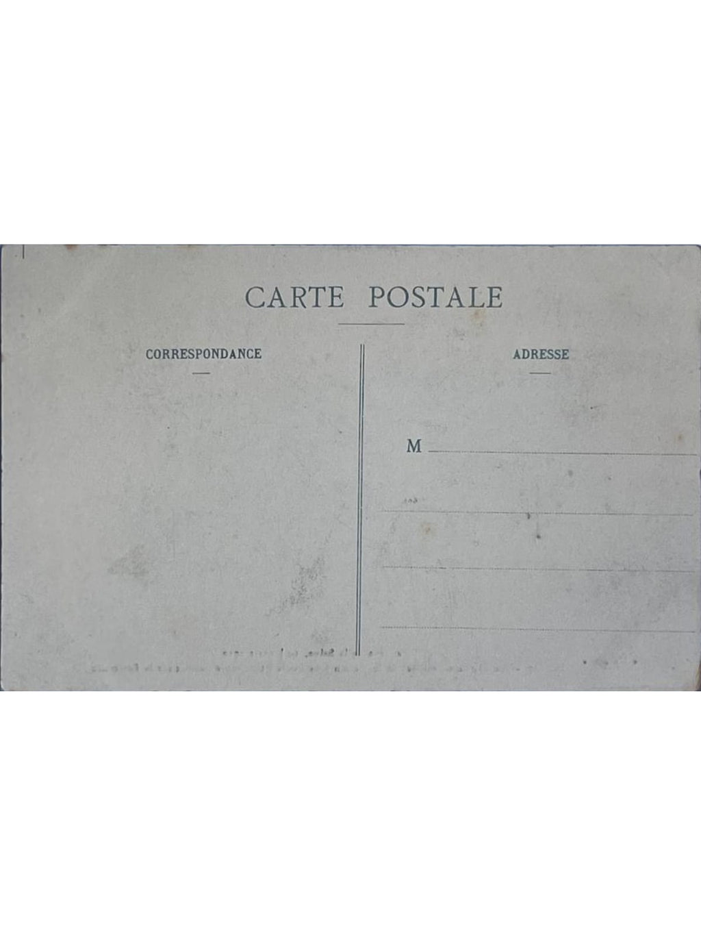 Verso de la carte postale