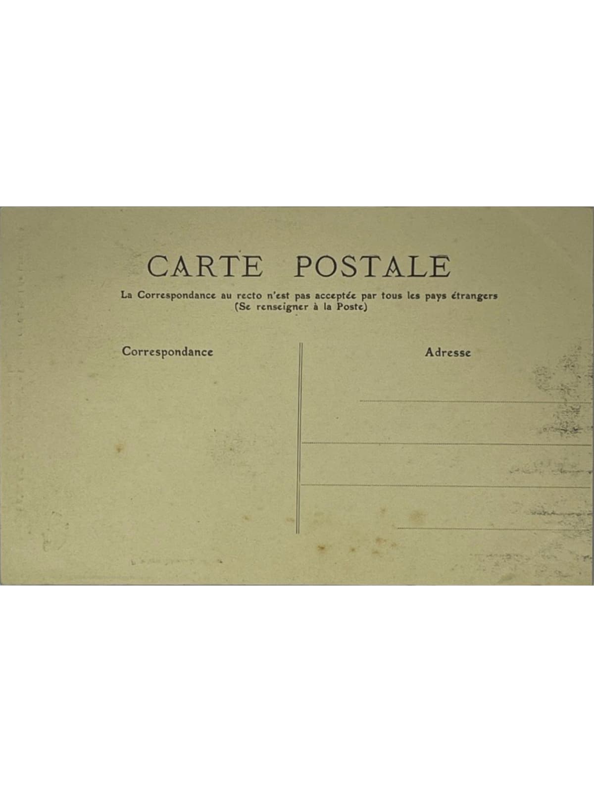 Verso de la carte postale