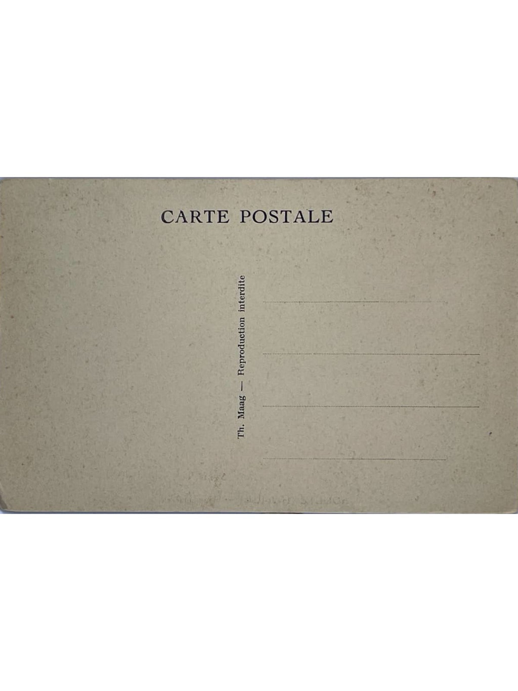 Verso de la carte postale