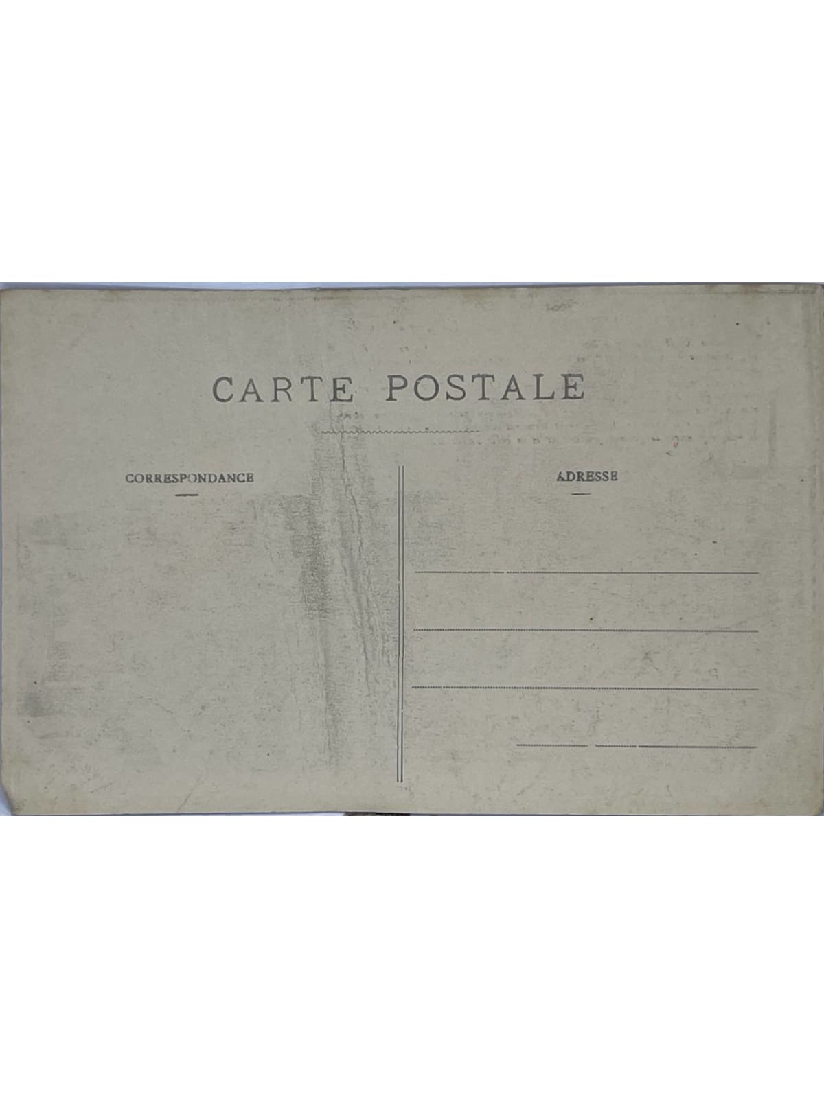 Verso de la carte postale