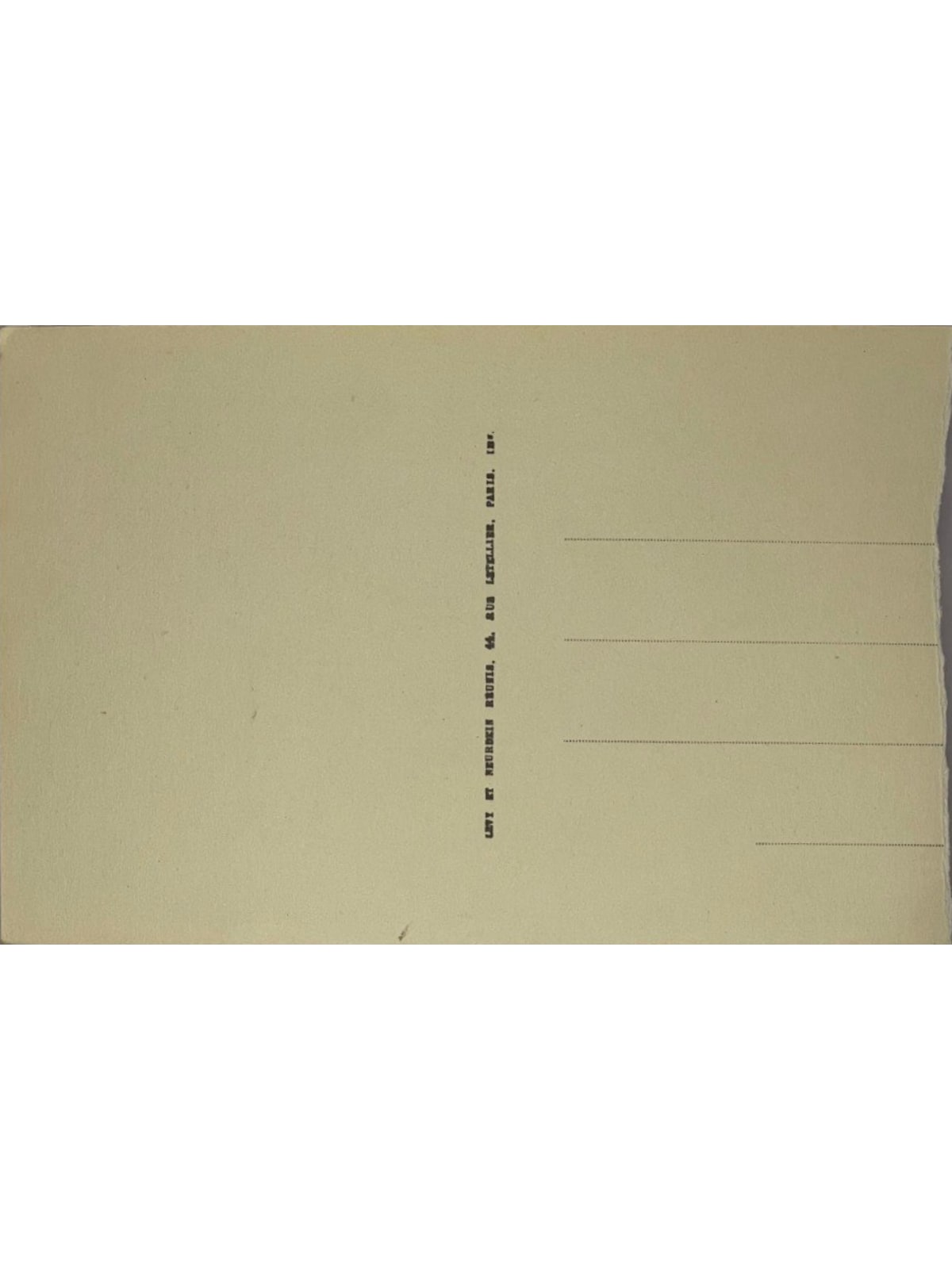 Verso de la carte postale