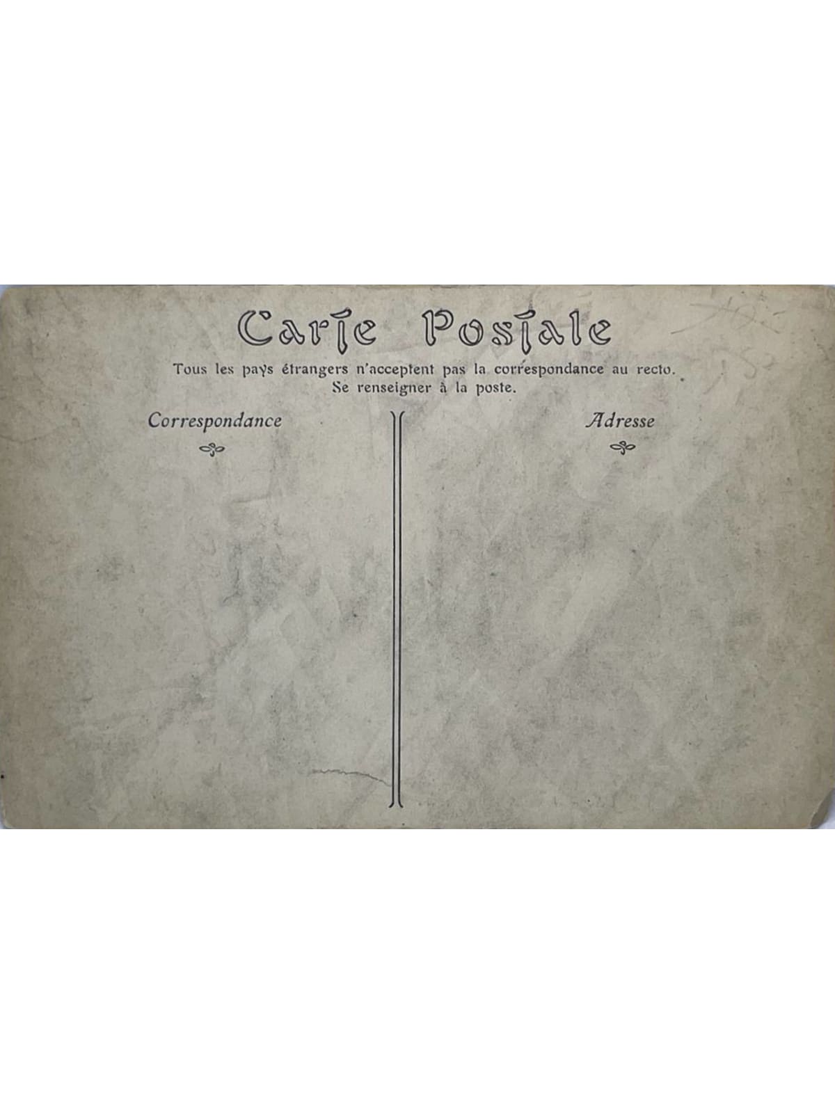 Verso de la carte postale