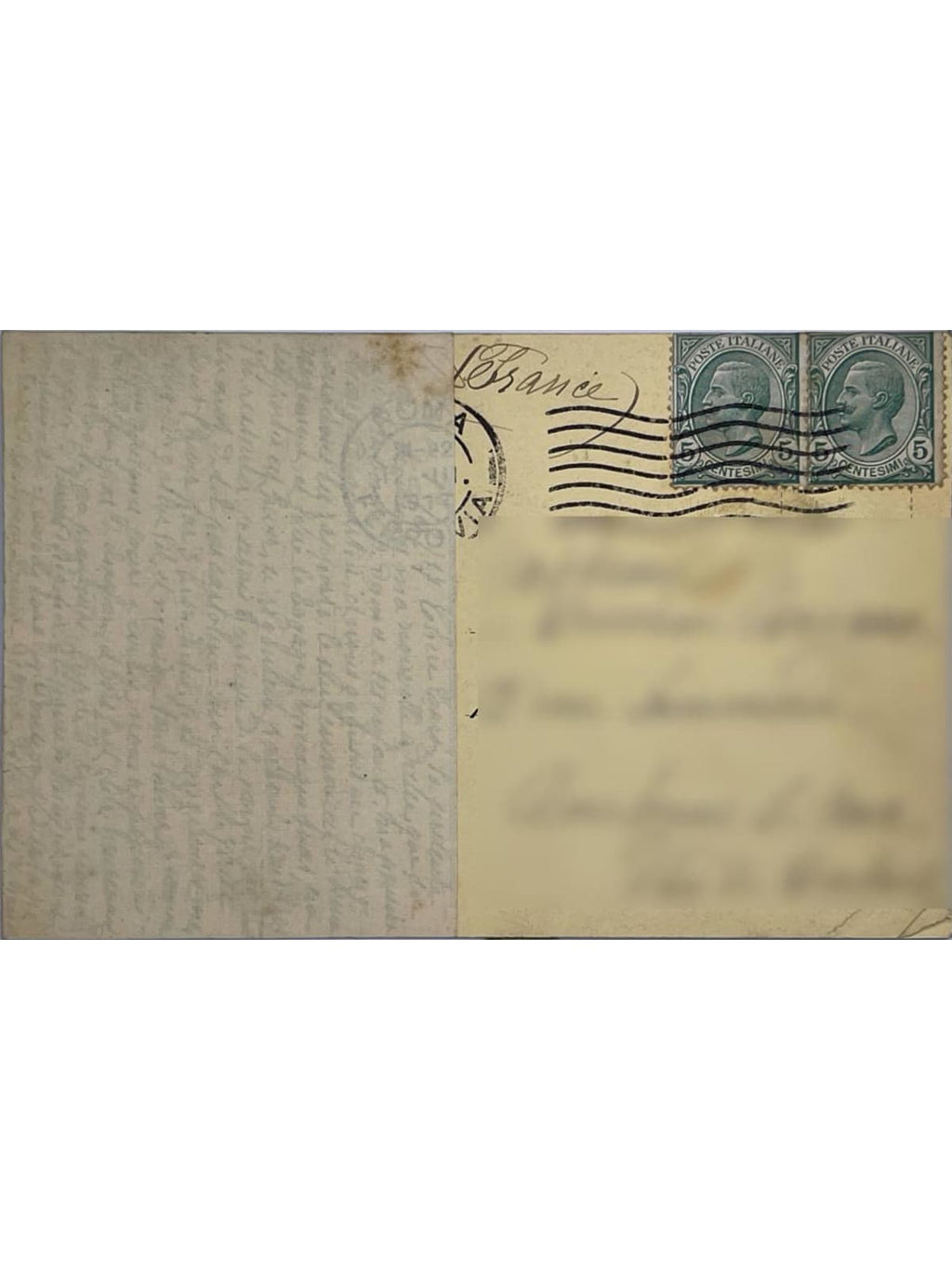 Verso de la carte postale