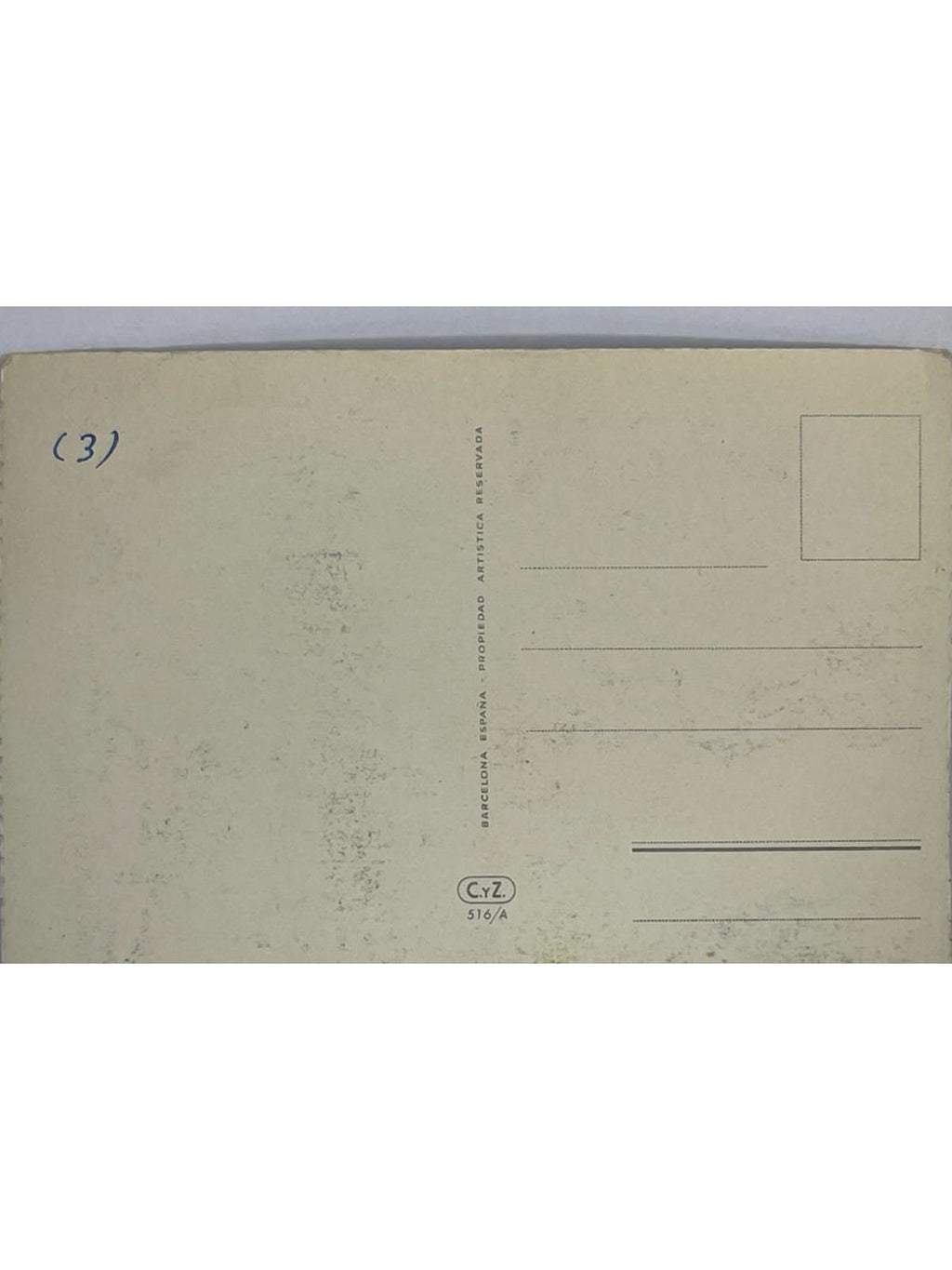 Verso de la carte postale