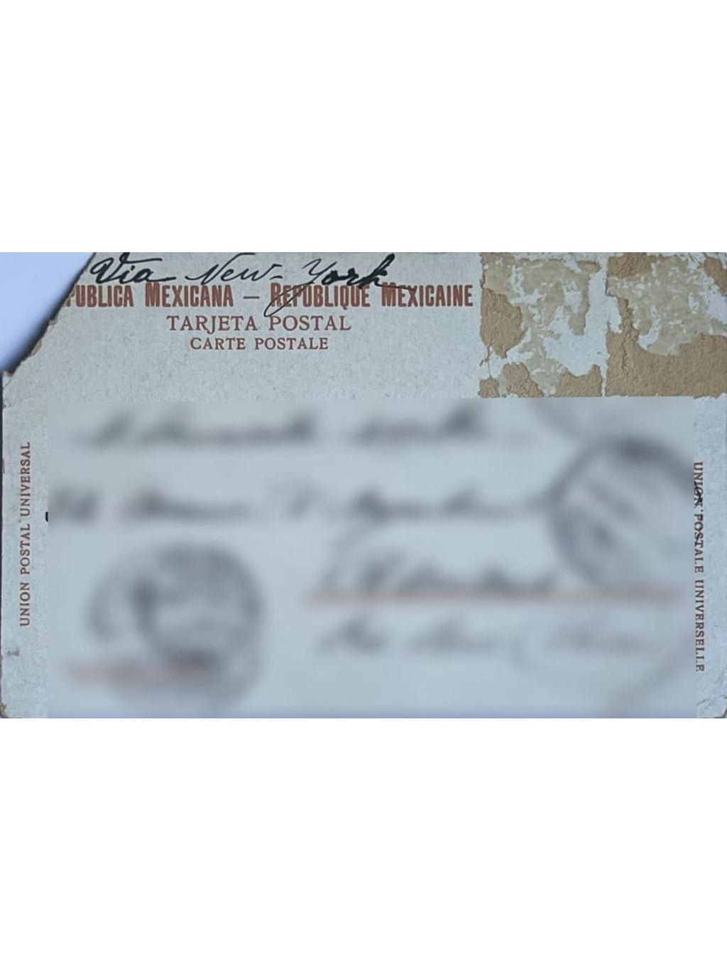 Verso de la carte postale