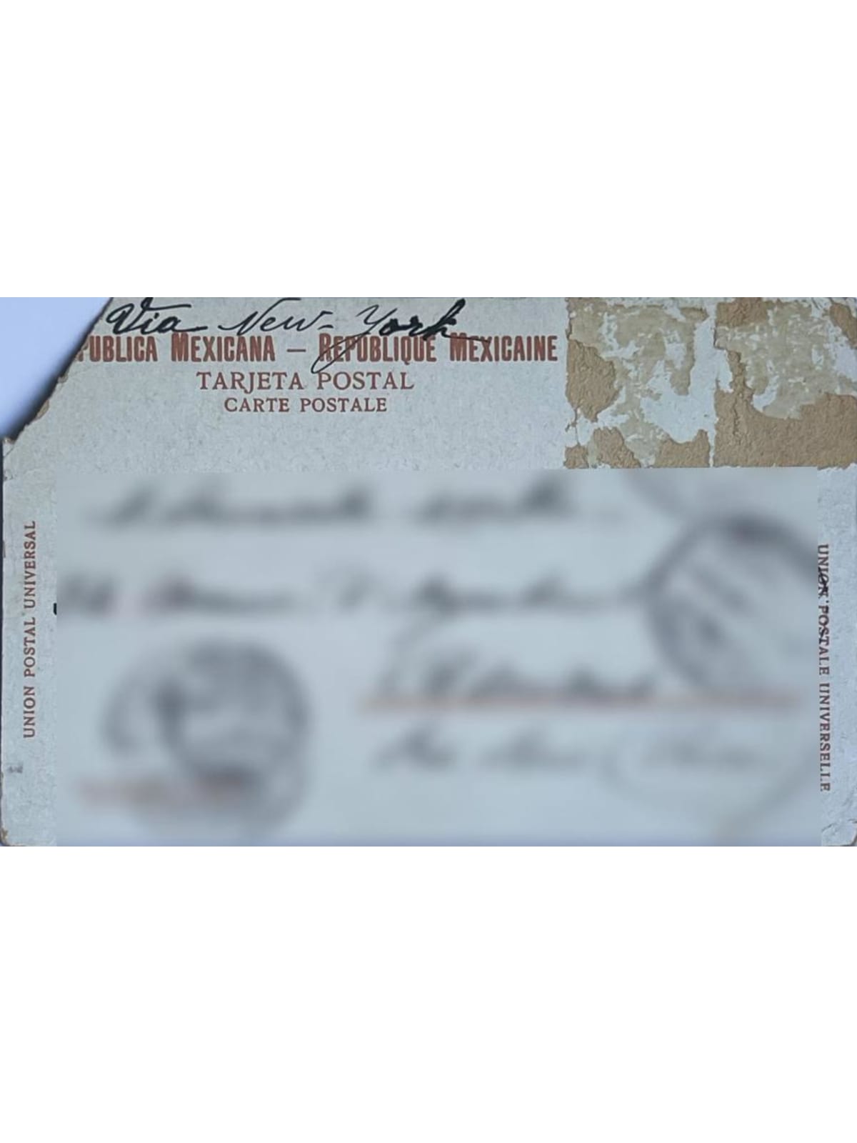 Verso de la carte postale