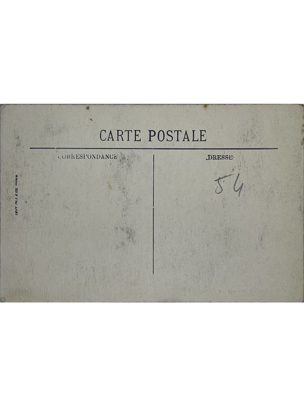 Verso de la carte postale