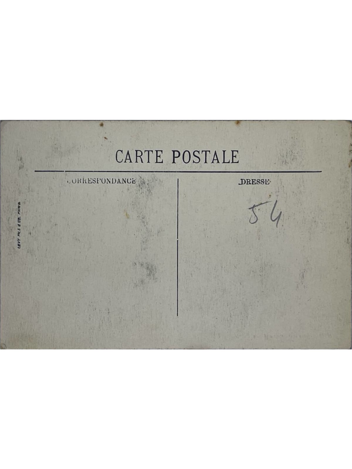 Verso de la carte postale
