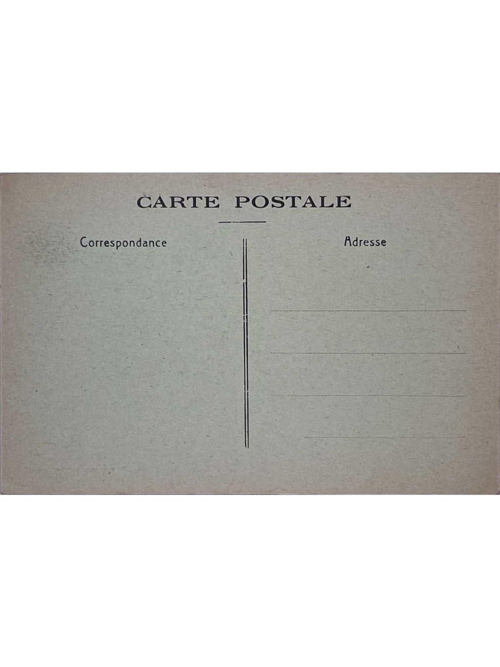 Verso de la carte postale