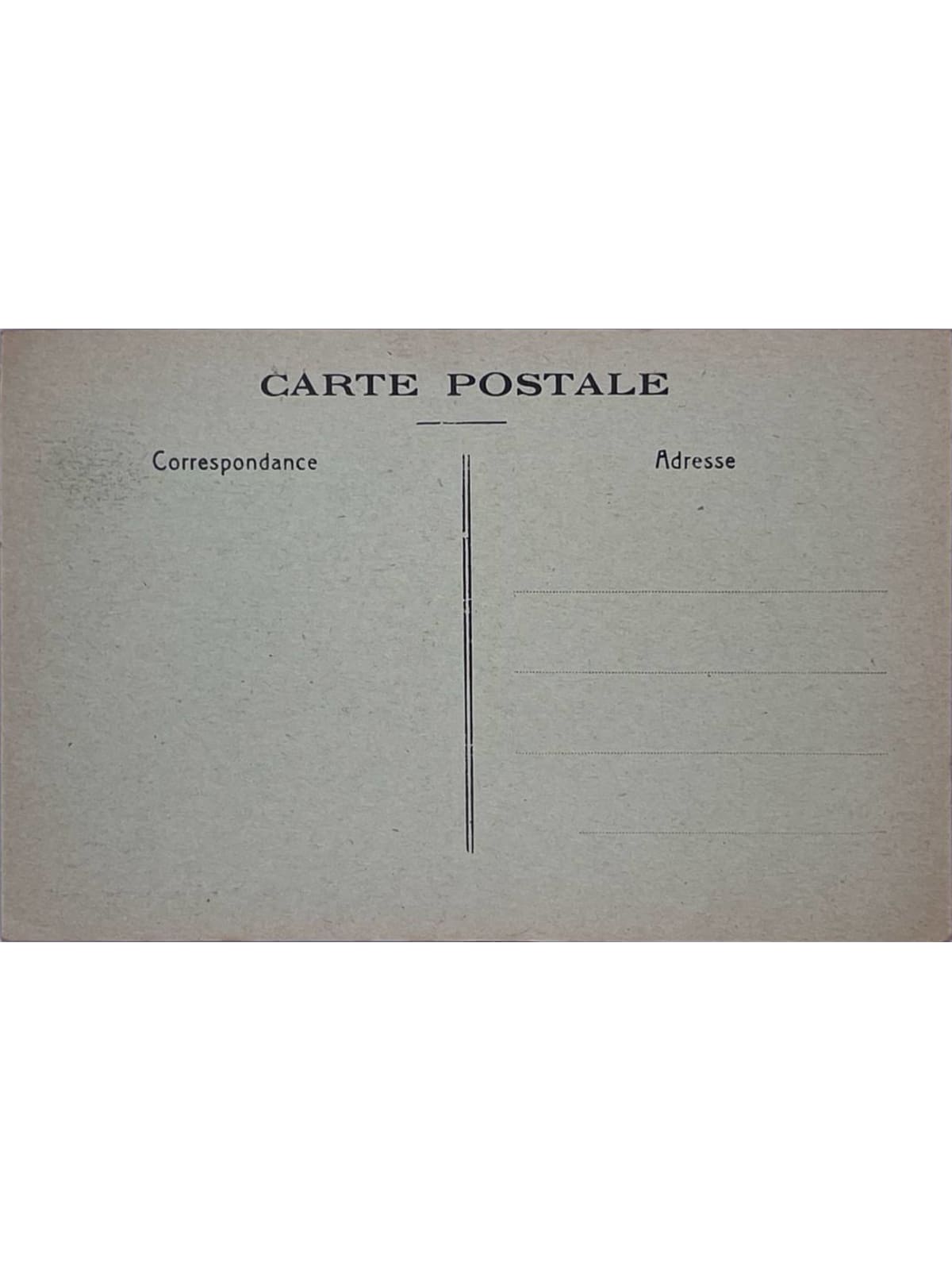 Verso de la carte postale