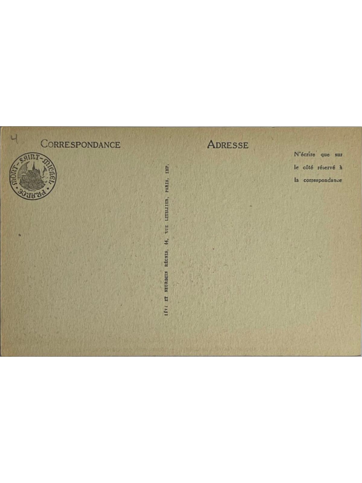 Verso de la carte postale