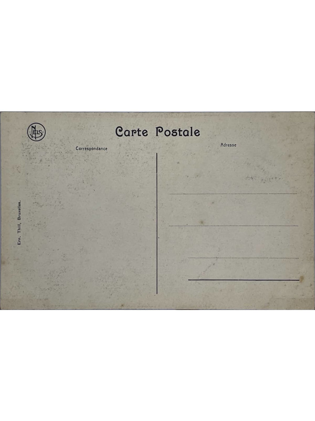 Verso de la carte postale