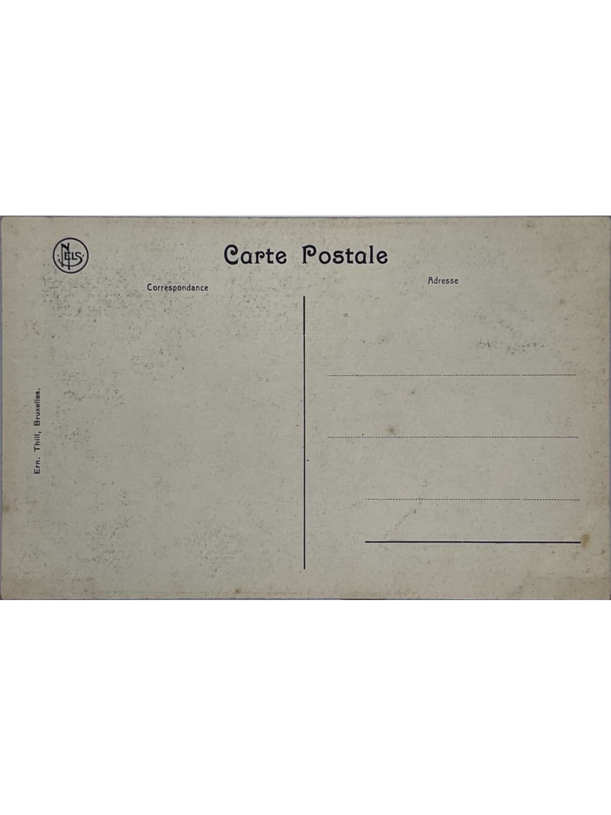 Verso de la carte postale