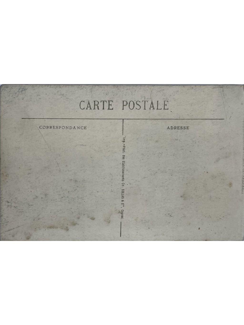 Verso de la carte postale