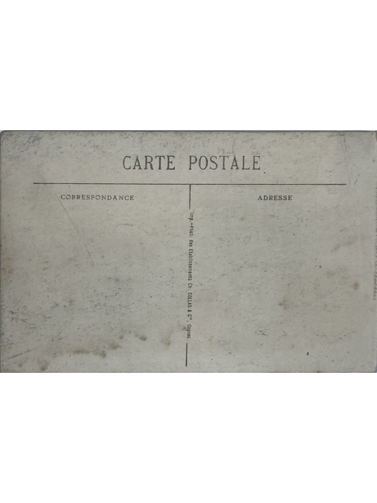 Verso de la carte postale