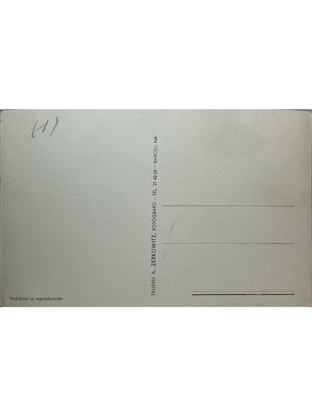 Verso de la carte postale