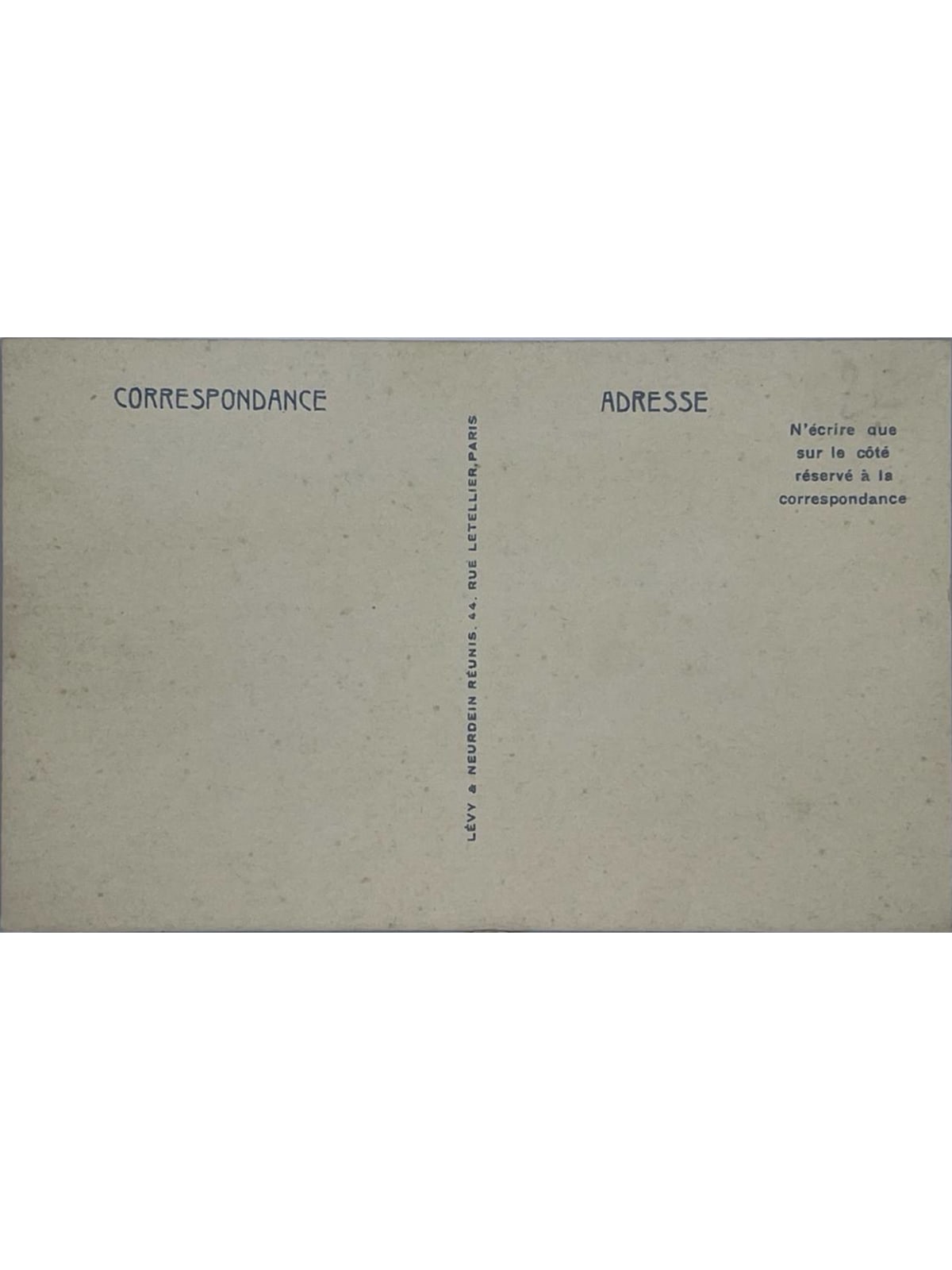 Verso de la carte postale
