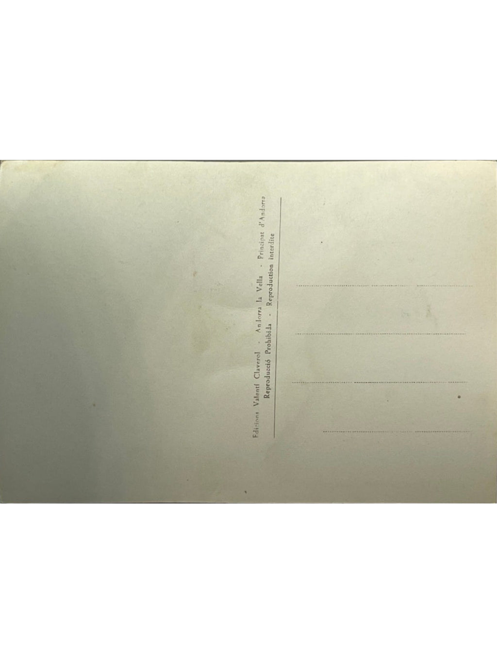 Verso de la carte postale