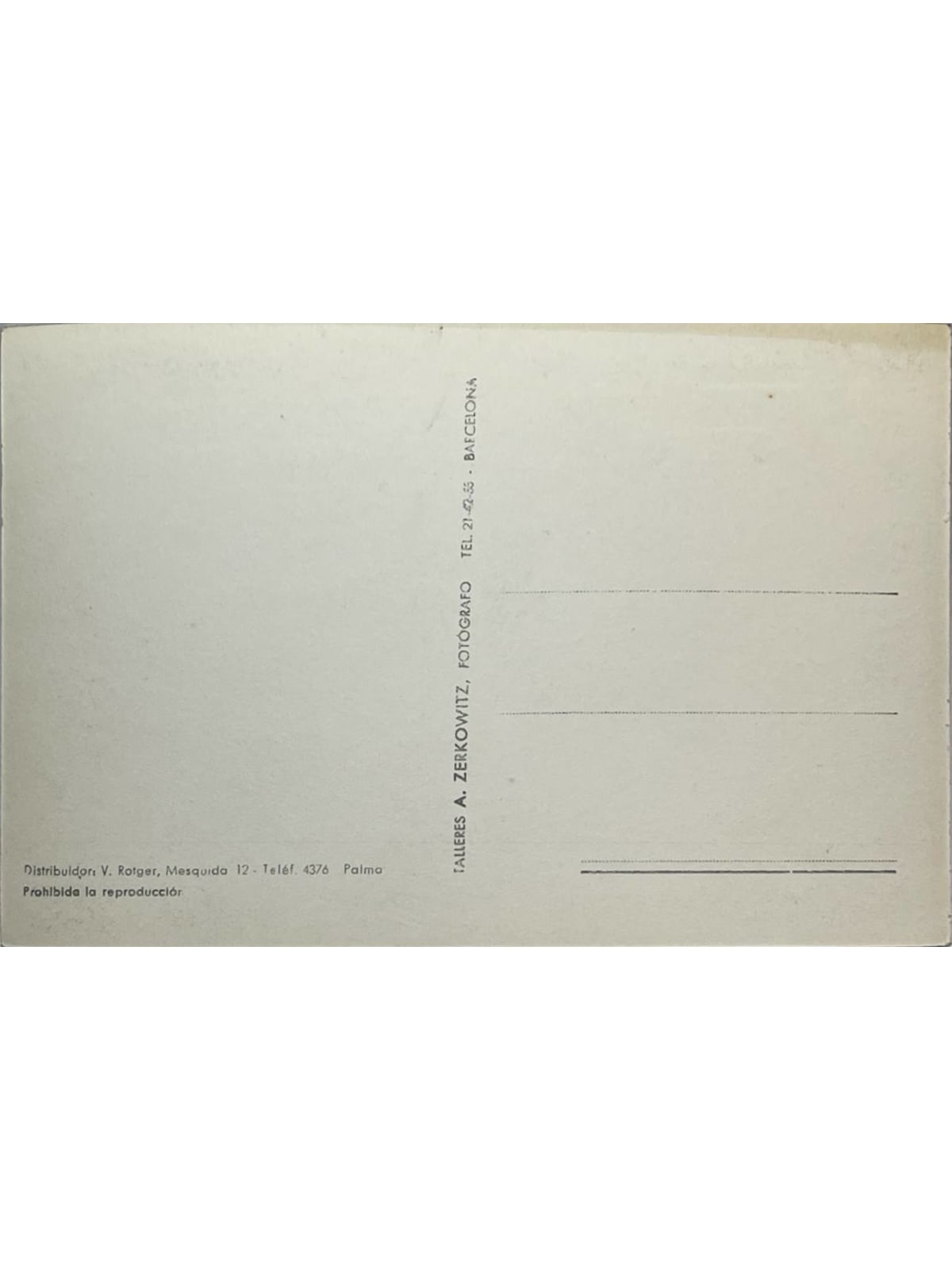 Verso de la carte postale
