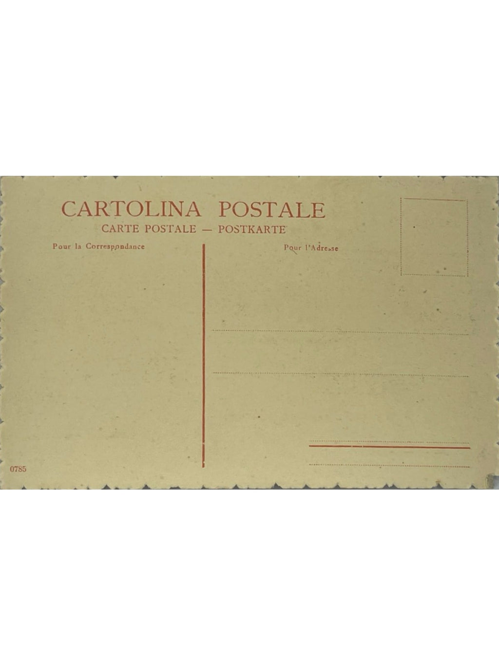 Verso de la carte postale