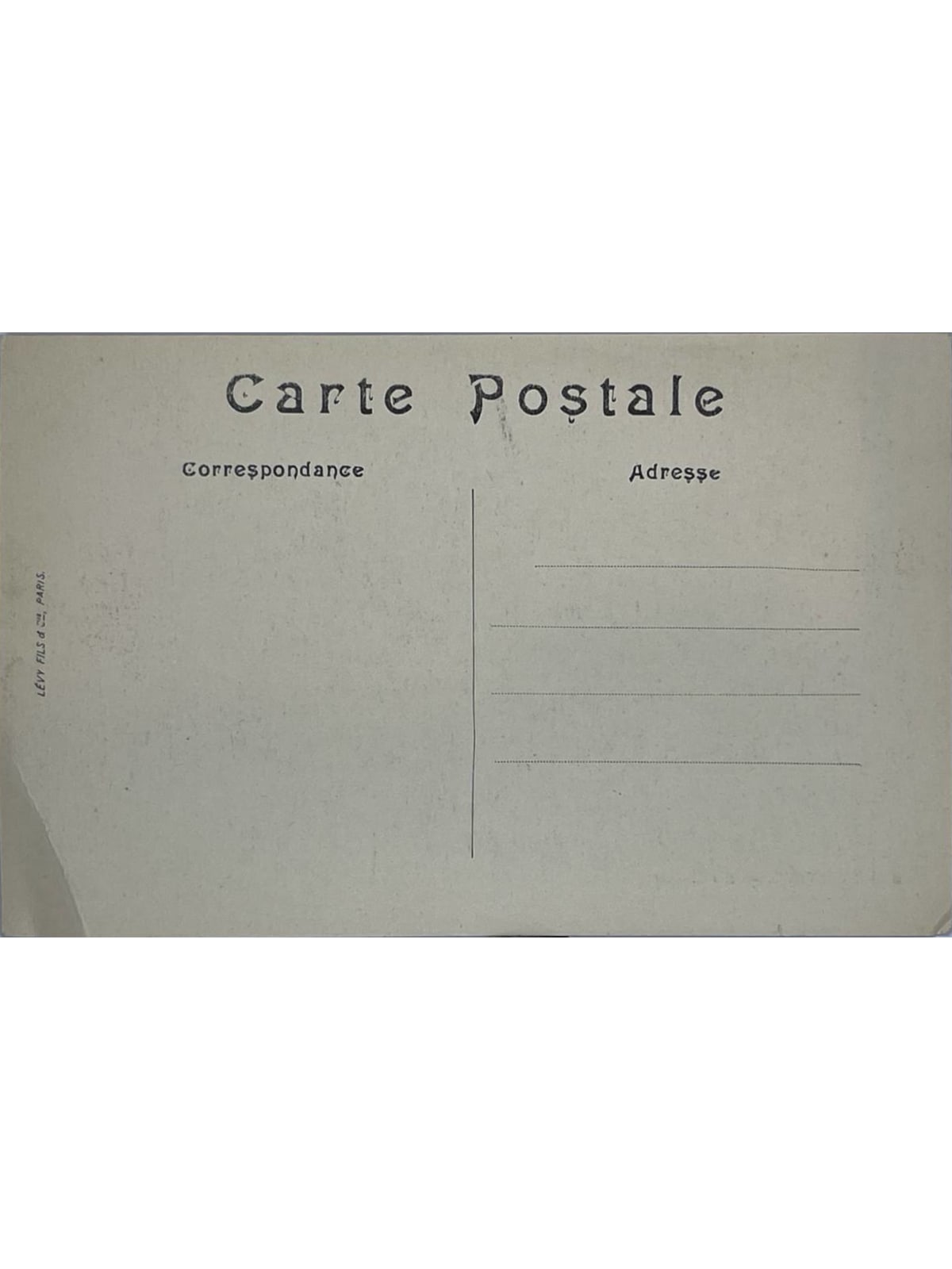 Verso de la carte postale