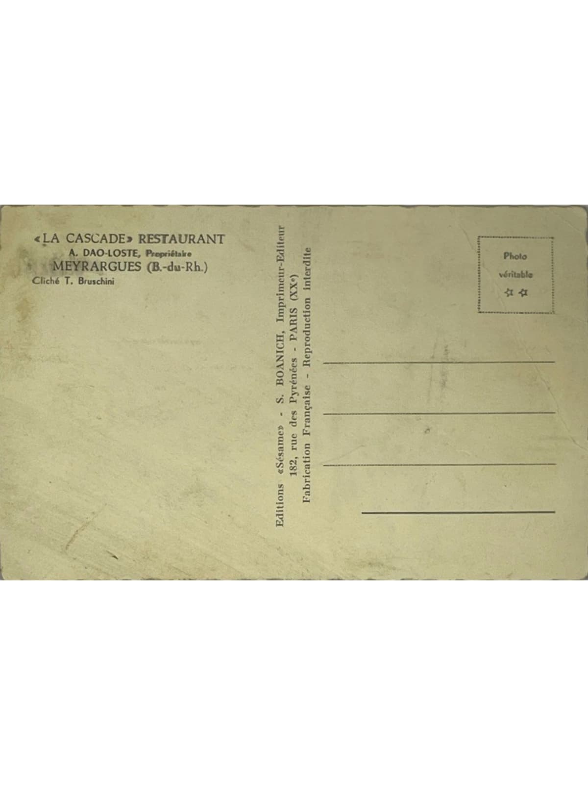 Verso de la carte postale