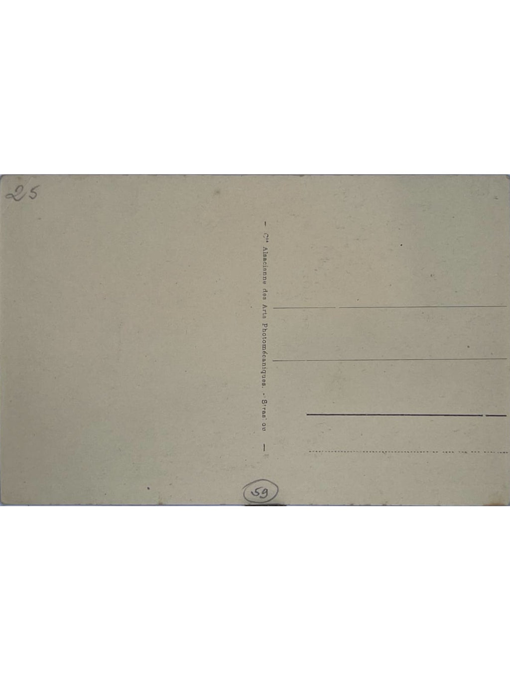 Verso de la carte postale