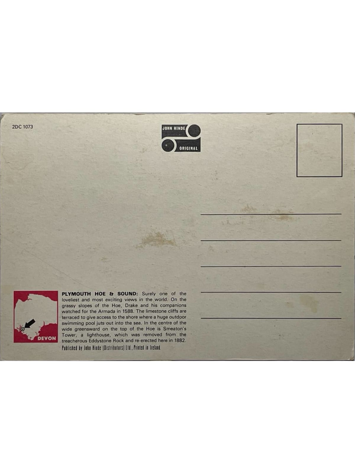 Verso de la carte postale