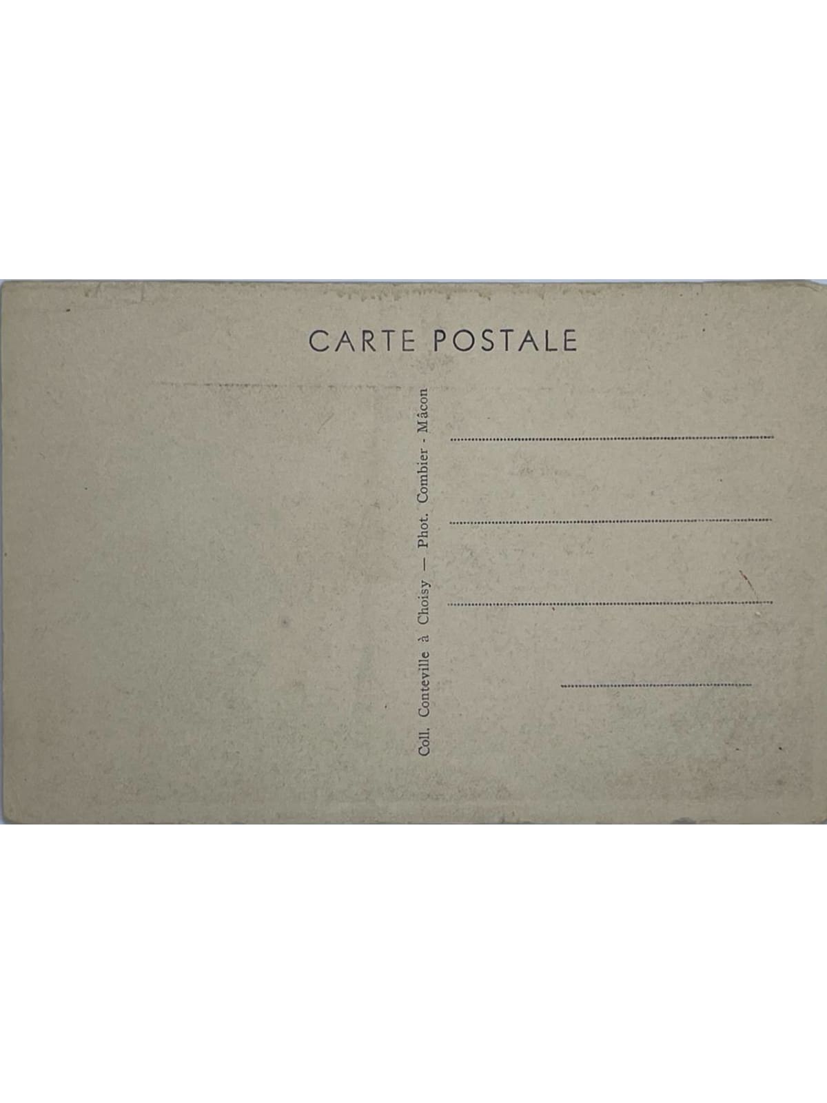 Verso de la carte postale