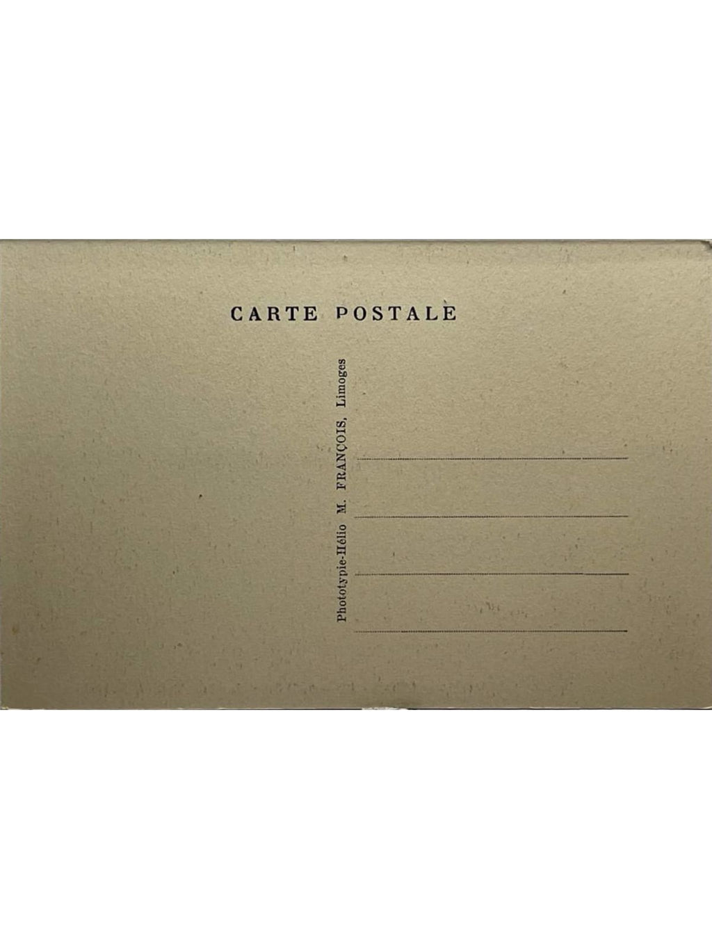 Verso de la carte postale