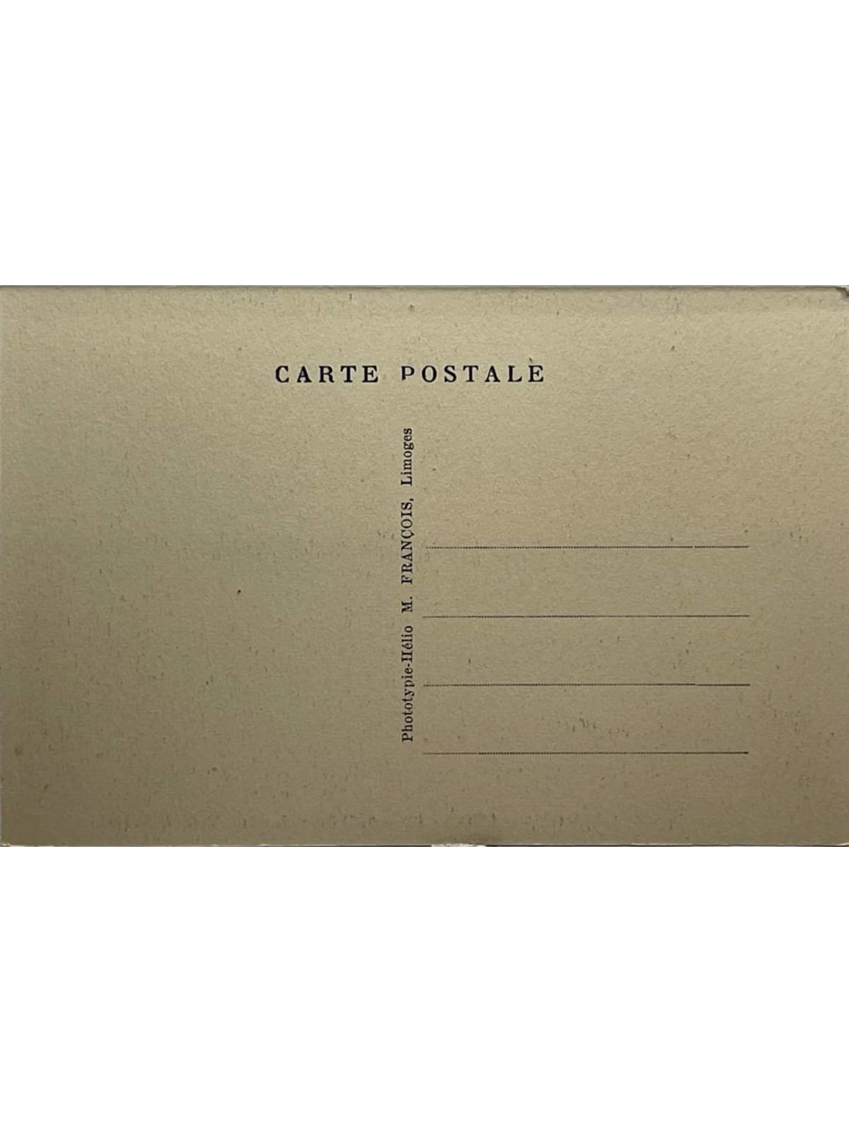 Verso de la carte postale
