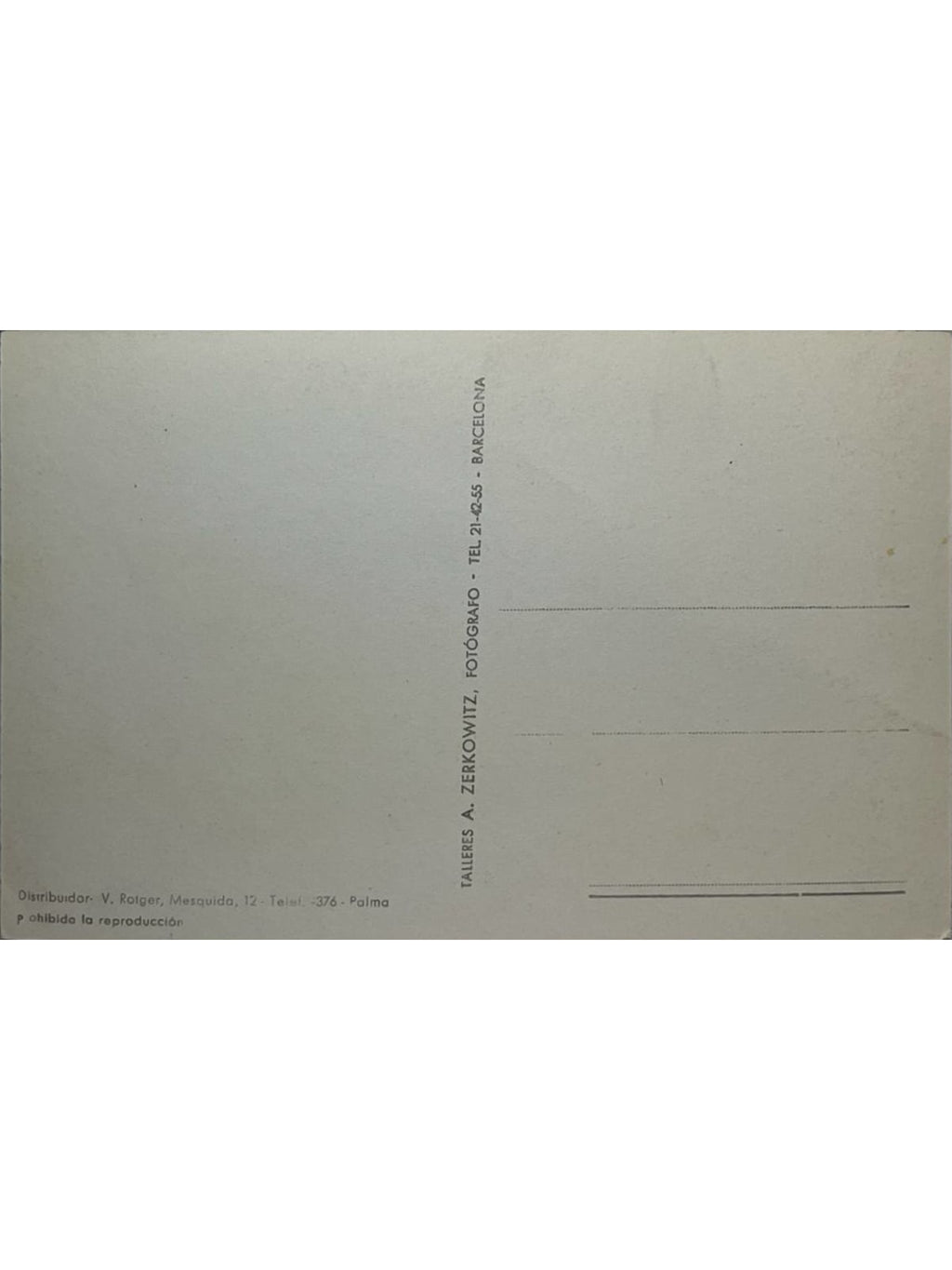 Verso de la carte postale
